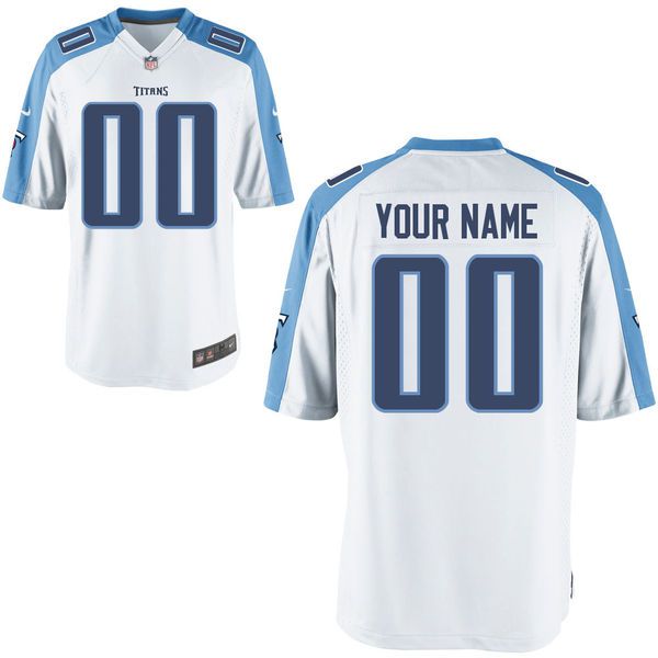 Youth Tennessee Titans Custom White Game NFL Jersey